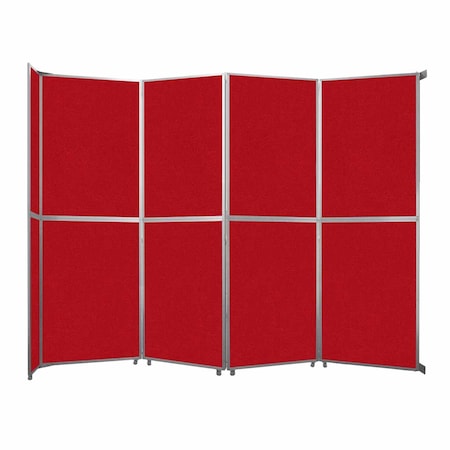 Versare Operable Wall Folding Room Divider 15'7" x 12'3" Red Fabric 1070427-2